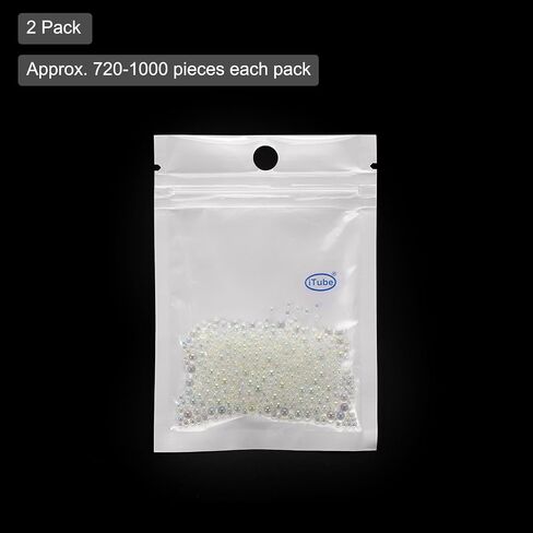 Iridescent Glass Tiny Bubble Beads, 0.4-3mm 20g No Hole Micro Mini Round Clear Water Droplets Beads - Applications: for Resin Filler, Nail Art, Dollhouse Bath Tub, 2-Pieces in Saudi Arabia