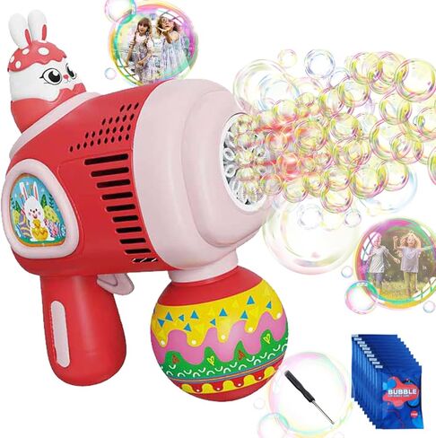 بندقية الفقاعة في عيد الفصح - تصميم مقاوم للتسرب 360 درجة ، حشو سلة عيد الفصح المثالية ، لعبة الحفلات الخارجية الأساسية للأطفال in Kuwait
