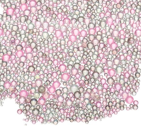 Iridescent Glass Tiny Bubble Beads, 0.4-3mm 20g No Hole Micro Mini Round Clear Water Droplets Beads - Applications: for Resin Filler, Nail Art, Dollhouse Bath Tub, 2-Pieces in Saudi Arabia