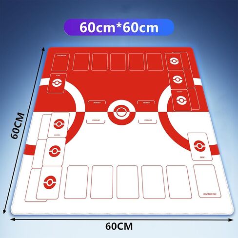 Trading Card Game Playmat – 2-Player Trainer Mat with 37 Damage Counters and Professional Storage Bag (Red) in Kuwait