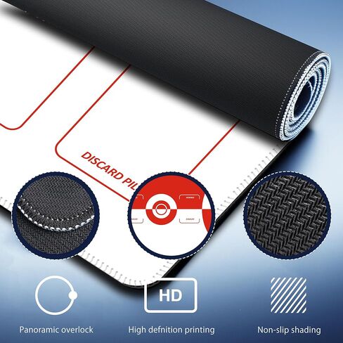 Trading Card Game Playmat – 2-Player Trainer Mat with 37 Damage Counters and Professional Storage Bag (Red) in Kuwait