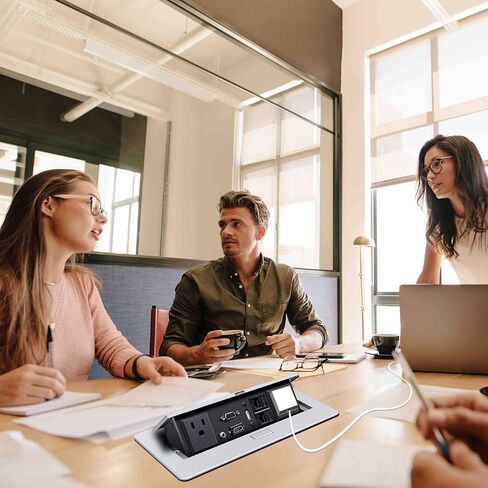 قطاع الطاقة المنبثق، منفذ منبثق مدمج على سطح العمل، صندوق اتصال، ينبثق التخميد ببطء (شبكة RJ45 منبثقة - أسود) in Kuwait