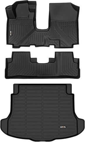 AIPOIL® Floor Mats & Cargo Liner Set for 2017-2022 Honda CRV (Deck in Upper Position) All Weather Protection TPE Anti-Slip Automotive Full Set Custom CR-V Car Mats Accessories - Black in Saudi Arabia