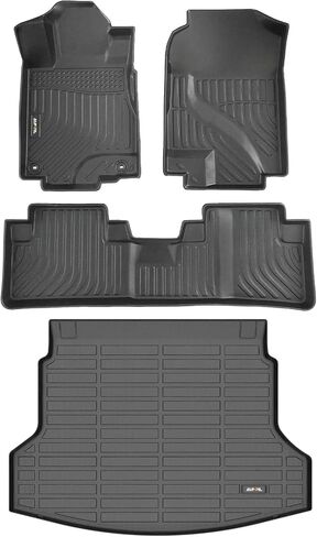 AIPOIL® Floor Mats & Cargo Liner Set for 2017-2022 Honda CRV (Deck in Upper Position) All Weather Protection TPE Anti-Slip Automotive Full Set Custom CR-V Car Mats Accessories - Black in Saudi Arabia