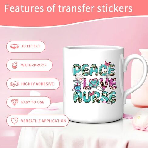 Mom UV DTF Cup Wraps - 20 ورقة Mama UV DTF نقل ملصقات نقل ، القوس الوردي UVDTF كوب ليف لزجاج القدح ، ملصق نقل للماء ، هدايا DIY الإبداعية لأمي in Kuwait