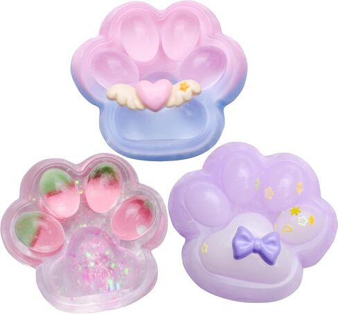 Handmade 3pcs Cat Paw Squeeze Toys, Cute Cat Paw Stress Relieving Silicone Sensory Toy, Slow Rebound Jelly Cute Kawaii Squeezing Toy, Party Birthday. in Kuwait