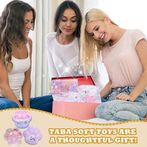 Handmade 3pcs Cat Paw Squeeze Toys, Cute Cat Paw Stress Relieving Silicone Sensory Toy, Slow Rebound Jelly Cute Kawaii Squeezing Toy, Party Birthday. in Kuwait