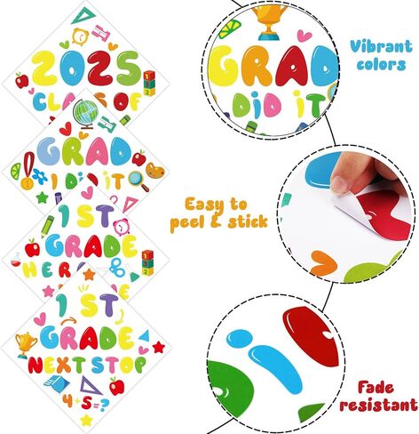 24 Pcs Graduation Cap Topper Craft for Pre-K Kids, 2025 DIY Art Stickers Carft for Grad Hat Top Congrats Grad Decoration Set(Pre-K Grad) in Saudi Arabia