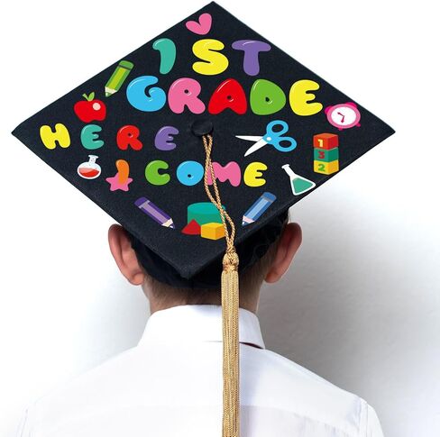 24 Pcs Graduation Cap Topper Craft for Pre-K Kids, 2025 DIY Art Stickers Carft for Grad Hat Top Congrats Grad Decoration Set(Pre-K Grad) in Saudi Arabia