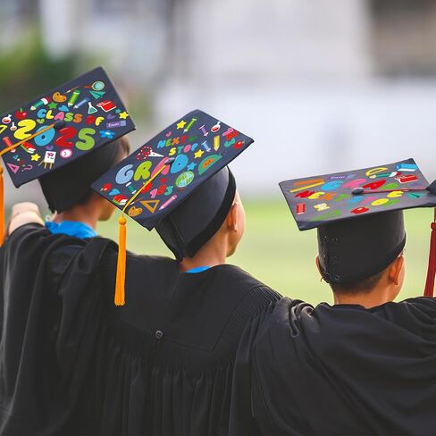 24 Pcs Graduation Cap Topper Craft for Pre-K Kids, 2025 DIY Art Stickers Carft for Grad Hat Top Congrats Grad Decoration Set(Pre-K Grad) in Saudi Arabia