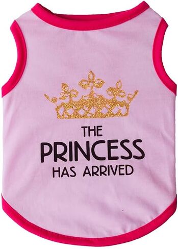 Fun Tshirt for Small Dogs Cats - Lightweight Breathable Anti-Fade Soft Non-Irritating Pet Shirts with Flash Crown Design for Outdoor Adventures (Red, M) in Kuwait