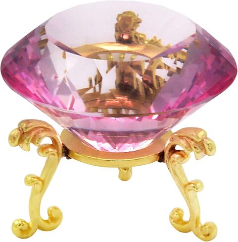 60mm Large Crystal Diamond Paperweight with Stand Jewels Multi Sided fine Cutting Wedding Decorations Centerpieces Home Decor (Green) in Kuwait