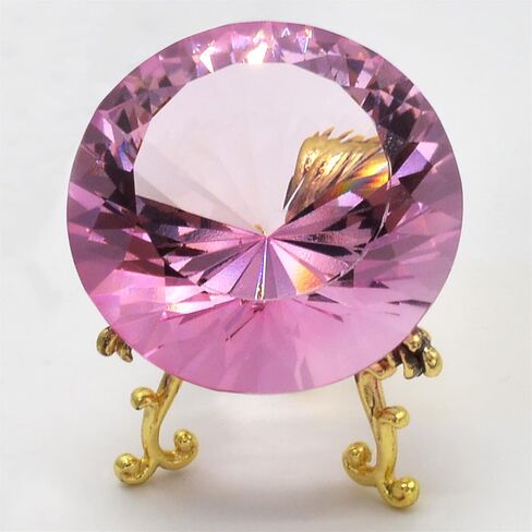 60mm Large Crystal Diamond Paperweight with Stand Jewels Multi Sided fine Cutting Wedding Decorations Centerpieces Home Decor (Green) in Kuwait