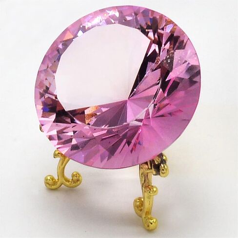 60mm Large Crystal Diamond Paperweight with Stand Jewels Multi Sided fine Cutting Wedding Decorations Centerpieces Home Decor (Green) in Kuwait