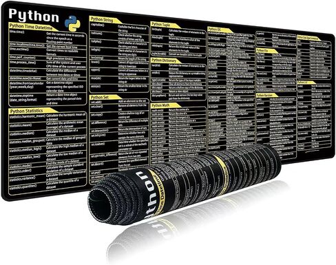 Excel Cheat Sheet Desk Pad - Extended XXL Gaming Mouse Pad - Cheat Sheet Office Spreadsheet Keyboard Desk Mat Non-Slip Stitched Edge Mousepad (Python, 90x40) in Saudi Arabia