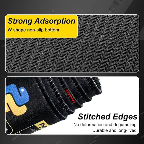 Excel Cheat Sheet Desk Pad - Extended XXL Gaming Mouse Pad - Cheat Sheet Office Spreadsheet Keyboard Desk Mat Non-Slip Stitched Edge Mousepad (Python, 90x40) in Saudi Arabia
