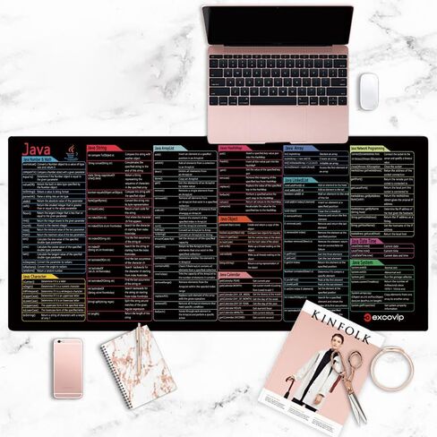 Excel Cheat Sheet Desk Pad - Extended XXL Gaming Mouse Pad - Cheat Sheet Office Spreadsheet Keyboard Desk Mat Non-Slip Stitched Edge Mousepad (Python, 90x40) in Saudi Arabia