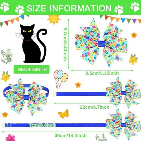 Talltalk 40 Pcs Dog Bow Ties Spring Tie Dye Summer Collar Bows for Dogs Hawaii Puppy Bowties with Plastic Buckle Adjustable Grooming Collar for Small Medium Cat Pet(Summer) in Kuwait