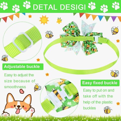 Talltalk 40 Pcs Dog Bow Ties Spring Tie Dye Summer Collar Bows for Dogs Hawaii Puppy Bowties with Plastic Buckle Adjustable Grooming Collar for Small Medium Cat Pet(Summer) in Kuwait