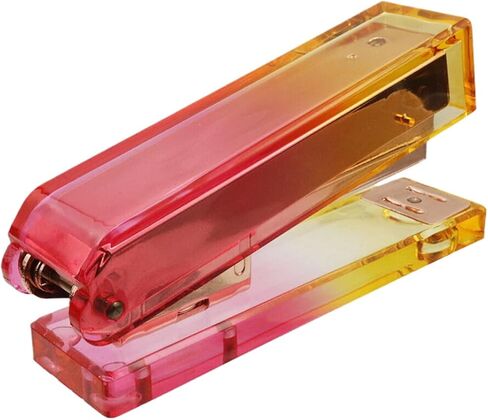Dnyta Acrylic Staplers for Desk Gradient Colour Stapler Desktop Stapler Office Accessories Cute Staplers for Desk Office (Red-Yellow Gradation) in Saudi Arabia