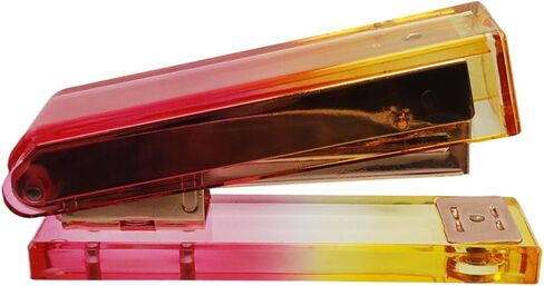 Dnyta Acrylic Staplers for Desk Gradient Colour Stapler Desktop Stapler Office Accessories Cute Staplers for Desk Office (Red-Yellow Gradation) in Saudi Arabia