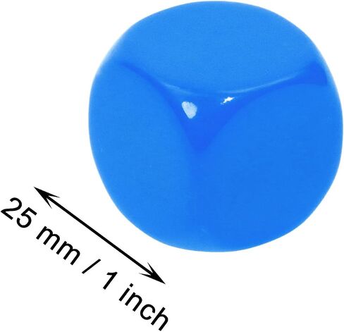 Shapenty 25mm ستة جوانب جولة فارغة جولة حافة أكريليك النرد مكعبات للعبة العائلة DIY رقم رسالة ملصقات ألوان قصة مخصصة جعل الحفل العد لصالح ، 10pcs (أبيض) in Kuwait