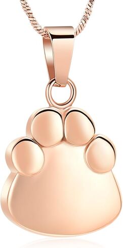 Yinplsmemory Paw Print Urn Necklace for Ashes for Pet Cremation Jewelry for Dog/Cat Ashes Keepsake Necklace Memorial Ash Holder in Kuwait