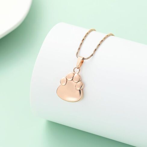 Yinplsmemory Paw Print Urn Necklace for Ashes for Pet Cremation Jewelry for Dog/Cat Ashes Keepsake Necklace Memorial Ash Holder in Kuwait