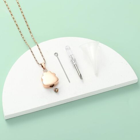 Yinplsmemory Paw Print Urn Necklace for Ashes for Pet Cremation Jewelry for Dog/Cat Ashes Keepsake Necklace Memorial Ash Holder in Kuwait