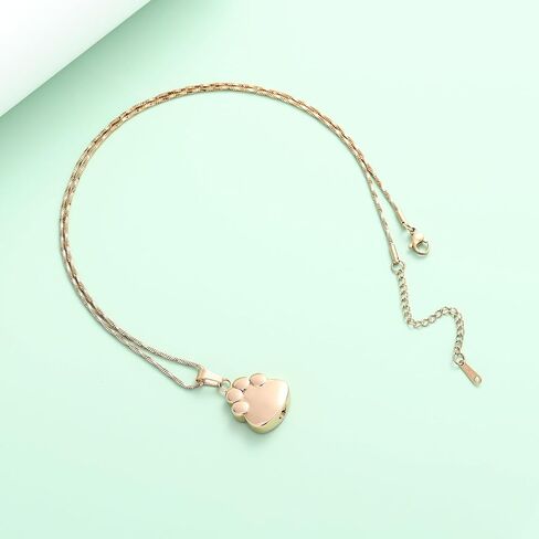 Yinplsmemory Paw Print Urn Necklace for Ashes for Pet Cremation Jewelry for Dog/Cat Ashes Keepsake Necklace Memorial Ash Holder in Kuwait