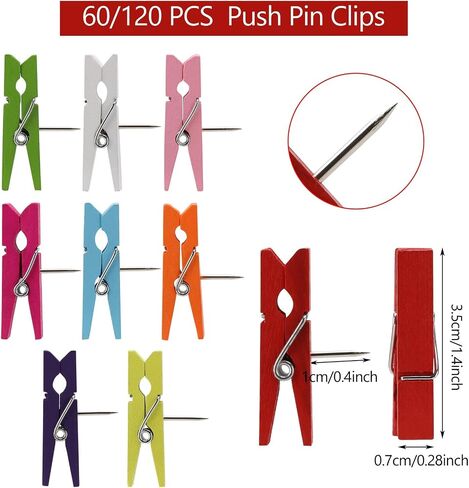 100pcs دبوس دفع القلب الملون مع مقاطع خشبية ، pushpins المزخرفة ، المسامير للوحة الفلين ، لوحة الإعلانات ، صور فنية الصور in Kuwait
