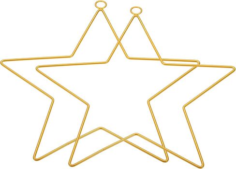 PATIKIL 10 Inch Dream Catcher Rings, 2 Pcs Metal Star Shape Macrame Wreath Floral Ring Hoop for Home DIY Craft Wedding Wall Hanging Decoration, Black in Saudi Arabia