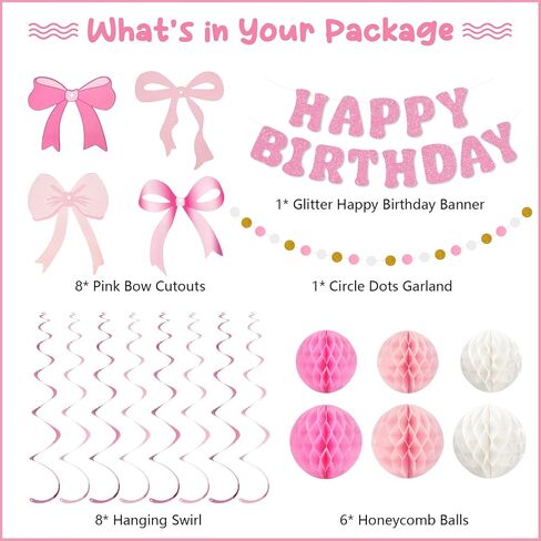 Amandir Pastel Birthday Decorations for Girls Women, Happy Birthday Banner with Honeycomb Balls, Daisy Flowers Hanging Swirls, Circle Dots Garland, Pastel Spring Easter Party Decorations Supplies in Saudi Arabia