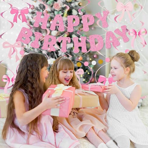 Amandir Pastel Birthday Decorations for Girls Women, Happy Birthday Banner with Honeycomb Balls, Daisy Flowers Hanging Swirls, Circle Dots Garland, Pastel Spring Easter Party Decorations Supplies in Saudi Arabia