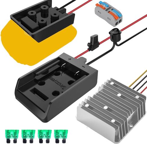 Power Wheel Adapter with Fuse & Switch for Dewalt 20V, 2 Pack | 12 gauge heavy duty wire, reliable power convertor for DIY ride on trucks, robotics, RC toys, work lights in Saudi Arabia