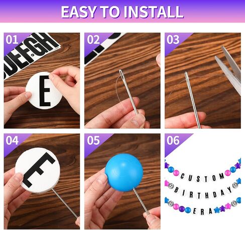 Giant Friendship Bracelet Garland Kit, DIY Birthday Banner Kit with Letters Ball Customizable Jumbo Garland for Wedding Famous Singer Party Decor(Macaron) in Saudi Arabia