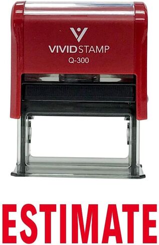 Estimate Self Inking Rubber Stamp (Red Ink) - X-Large in Kuwait