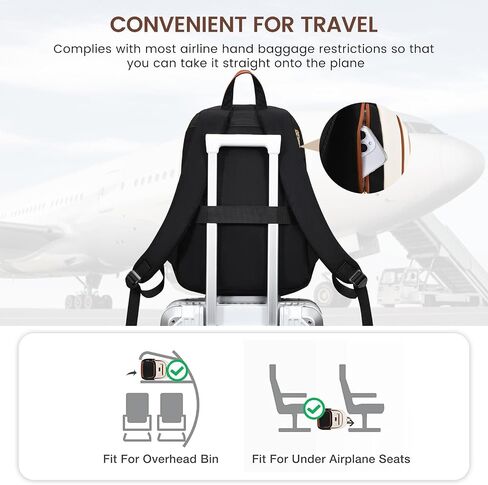 LOVEVOOK Travel Laptop Backpack for Women, Waterproof Work Backpack Fits 15.6 Inch Laptop, Large Computer Backpack for College, Beige in Saudi Arabia