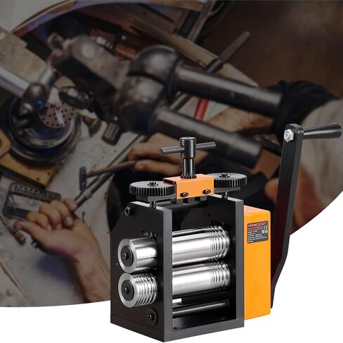 VEVOR Rolling Mill, 3"/76 mm Jewelry Rolling Mill Machine, 1: 2 Gear Ratio, 3-in-1 Multi-Function Rolling Mill, 0.1-7mm Press Thickness for Metal Jewelry Making Sheet Square Wire Semicircle Pattern in Saudi Arabia