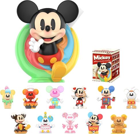 POP MART Disney Mickey Childhood of Boundless Imagination Blind Box Figures, Disney Mickey Random Design Action Figures Collectible Toys Home Decorations, Single Box in Kuwait