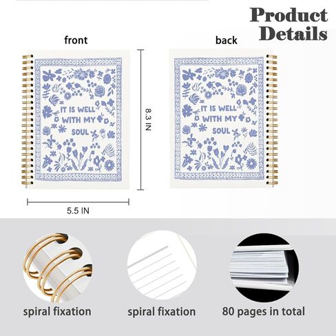 دفتر الملاحظات الحلزوني للكتاب المقدس ، مجلة Note Proge Transe Supplies ، إنه جيد مع روحي ، دفتر ملاحظات لطيف ، Glue Trendy Gifts دفتر ملاحظات لمدرس طالبات الفتيات في سن المراهقة ، هدايا مسيحية للنساء 5.5x8.3 بوصة in Kuwait