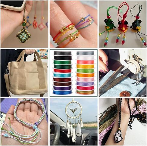 Ph Pandahall 20 Colors 219 ياردة زخرفة زخرفية 0.4 ملم عقدة صينية الحبل المضفر مصحوبة بخيط خيط سلسلة جوهر الخيط لخياطة المجوهرات يدوية صنع حلية عيد الميلاد in Kuwait
