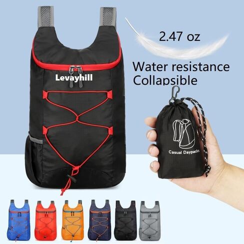 levayhill 16L Hiking-Daypack, Water-Resistant-Lightweight Foldable Travel Backpacks, Camping Outdoor Backpack Carry-on Bag in Kuwait