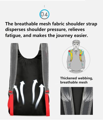 levayhill 16L Hiking-Daypack, Water-Resistant-Lightweight Foldable Travel Backpacks, Camping Outdoor Backpack Carry-on Bag in Kuwait