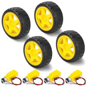 4 مجموعات TT محرك مع العملاء المتوقعين ، DC Motor DC 3-6V مربع التروس محرك مزدوج عمود 200 دورة في الدقيقة 1:48 المحرك مع مجموعة العجلات الإطارات ل Arduino DIY SMART RC CAR ROBOT إطارات طرازات العتاد الأجزاء