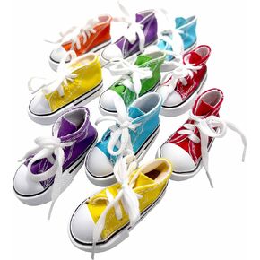 5605 PK10 Sneaker Shredders by M & M - Mini Cotton Canvas Rubber Sole Sole Aglet Foot Toy ، من السهل استخدام المواد مع المواد ، مثالية للببغاء الببغاء الببتودي Cockatiel African
