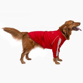 Dog Pet Clothes Jacket Coat Sweatershirt Shirt Windbreak for Extra Large Dogs Bomber Jackets Boy Girl Pullover Overcoat Outfit for Labrador Golden Retriever Husky Samoyed Rough Collie - Red XXL