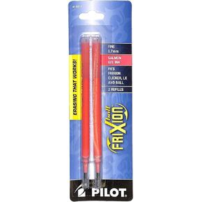 Pilot FriXion Gel Ink Refills For Clicker, LX & Ball Pens, Fine Point (0.7mm), Salmon Ink, 2-Pack (15511)