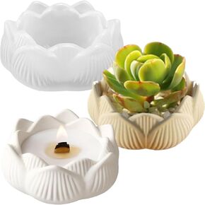 3D Lotus Candle Holder Silicone Mould Decor Lotus Flower Candle Swars Silicone Moulds Jewelry Organizer Epoxy Resin Resin