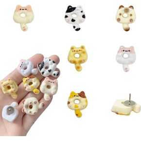 60pcs Cat Push Pins Cute Animal Push Pins Thumbs Thumbs لجدار الصورة 、 خريطة 、 الملصقات 、 الخرائط 、 قائمة الورق على لوح Softboard أو Bulletin Board Office Accessories